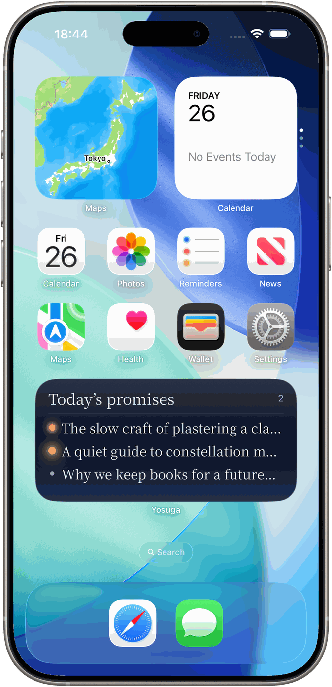 The Home Screen widget